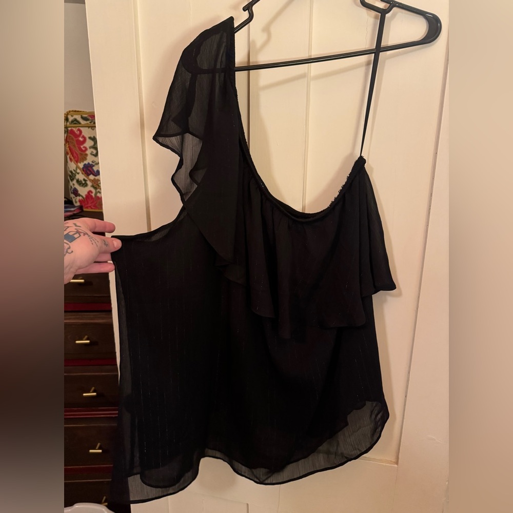 Torrid Elegant Black Ruffle Top